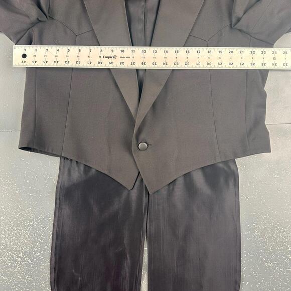 VTG Pagano West Suit Men 46R Black Cropped Tuxedo Tails Bolero 42" Waist NWT USA - Picture 7 of 16